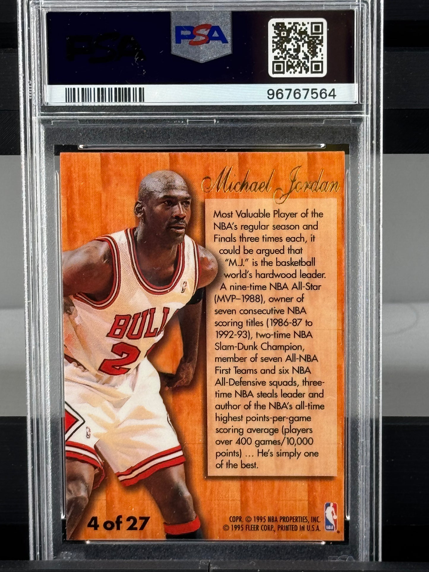 1995 Fleer Flair #4 Michael Jordan Hardwood Leaders PSA 7 Chicago Bulls