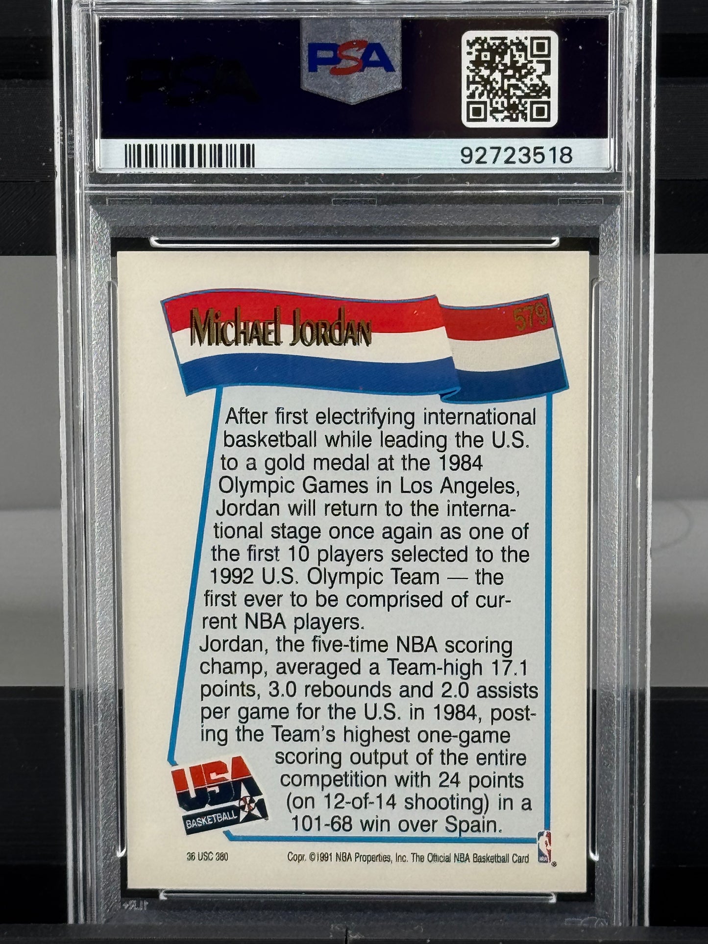 1991 Hoops #579 Michael Jordan PSA 8 Chicago Bulls