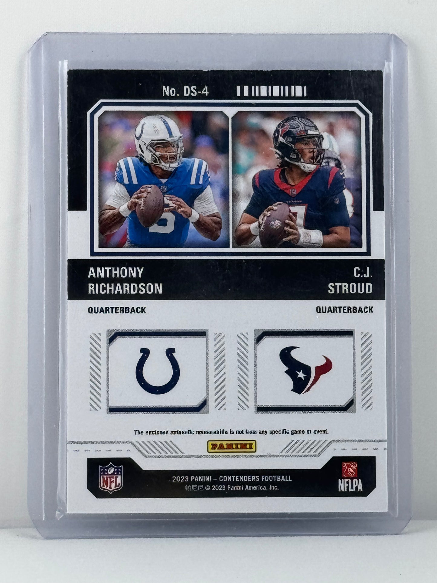 2023 Panini Contenders #DS-4 Anthony Richardson CJ Stroud Patch Rookie Ticket