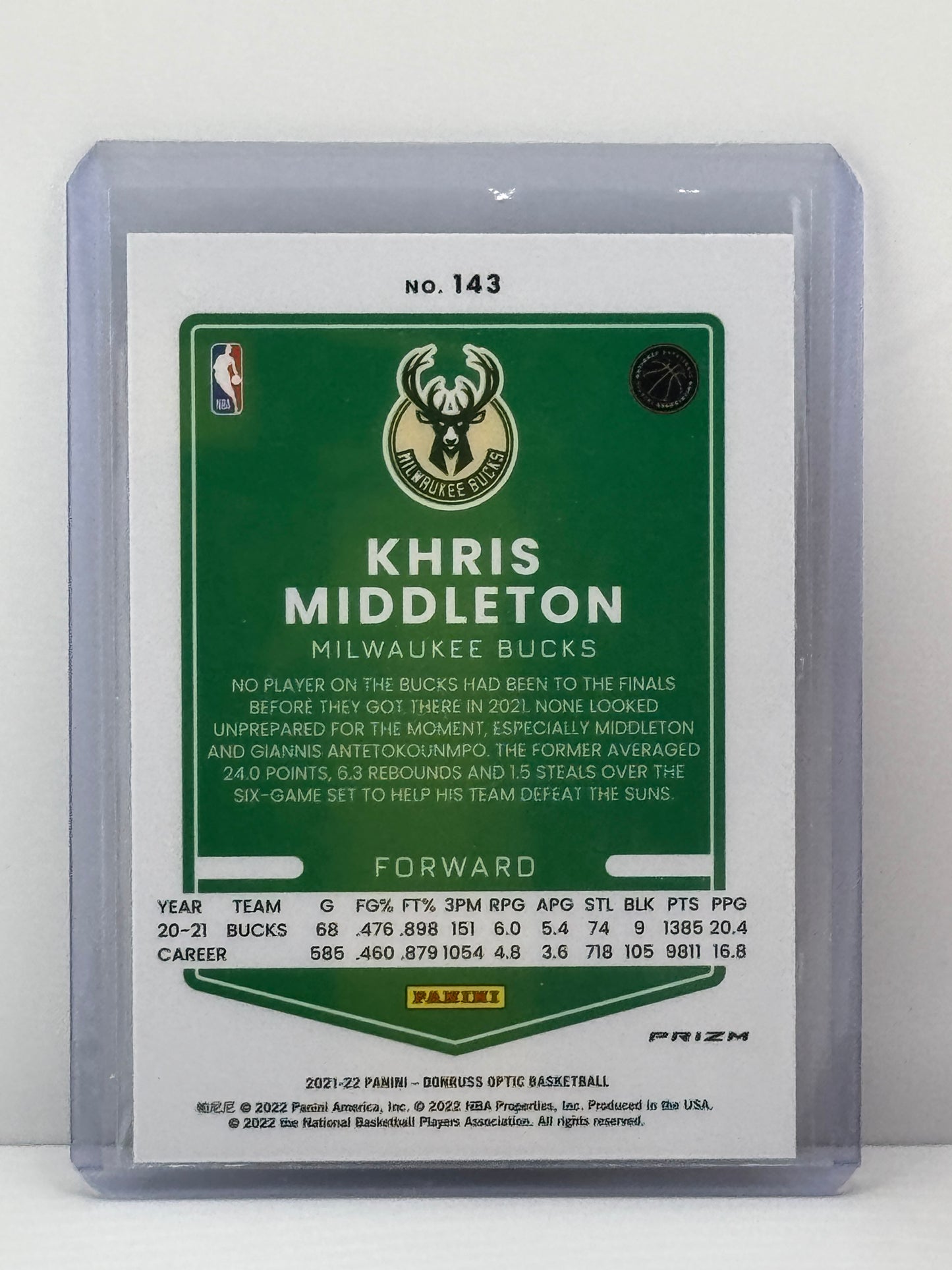 2021-22 Donruss Optic #143 Chris Middleton Silver Pulsar Prizm