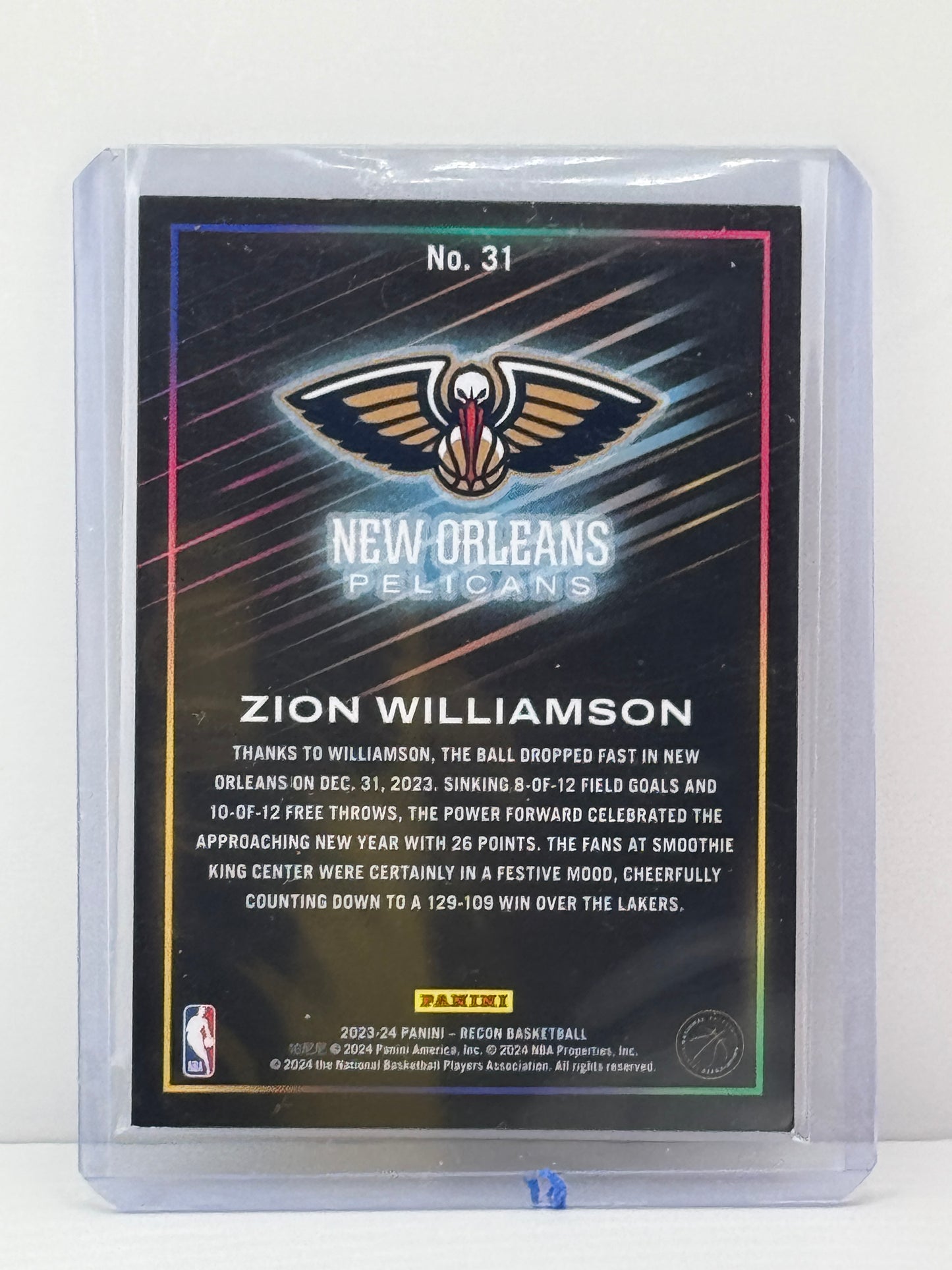 2023-24 Panini Recon #31 Zion Williamson Red Holo 191/199