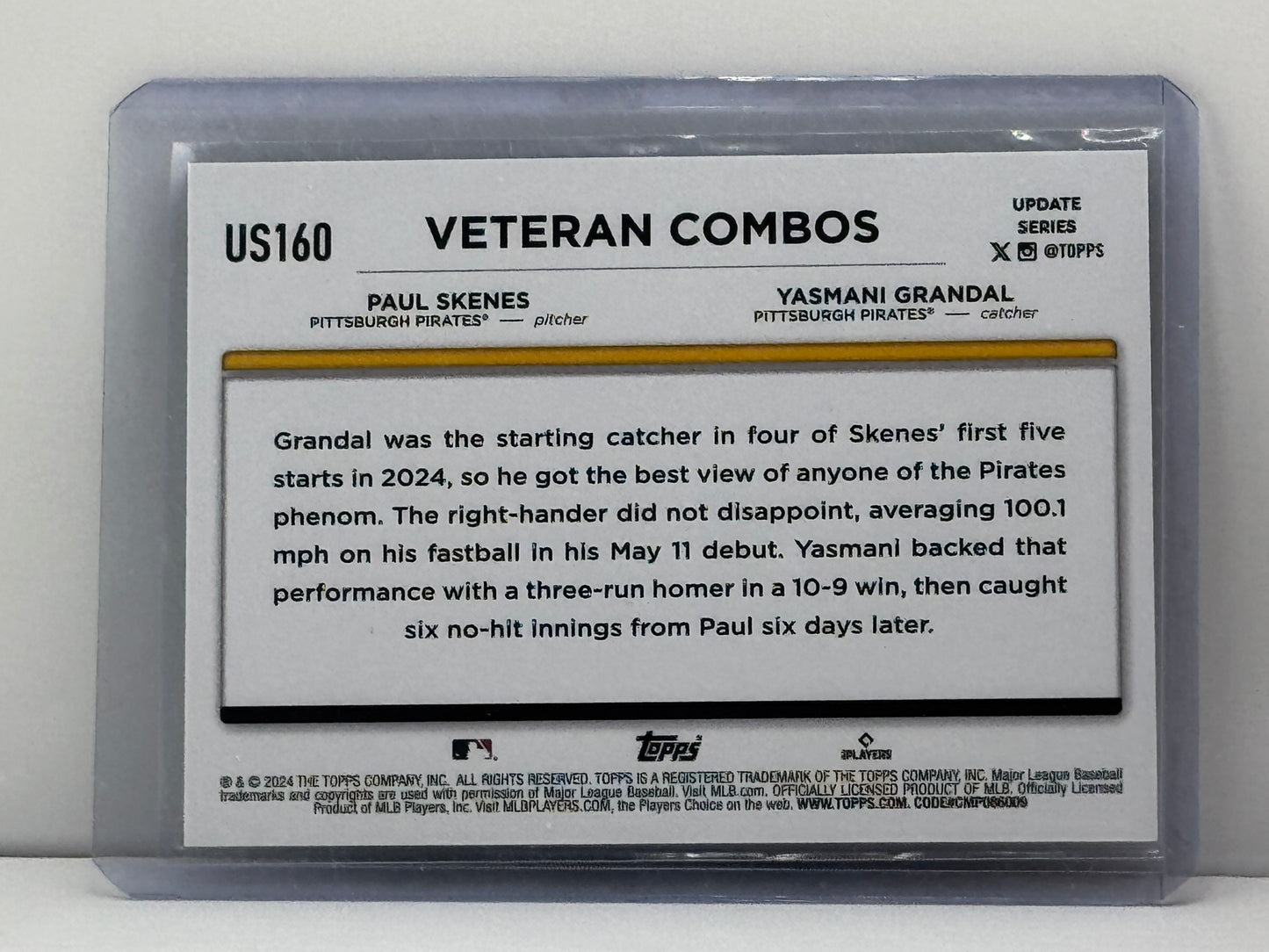2024 Topps #US160 Paul Skenes Asmani Grandal Veteran Combos
