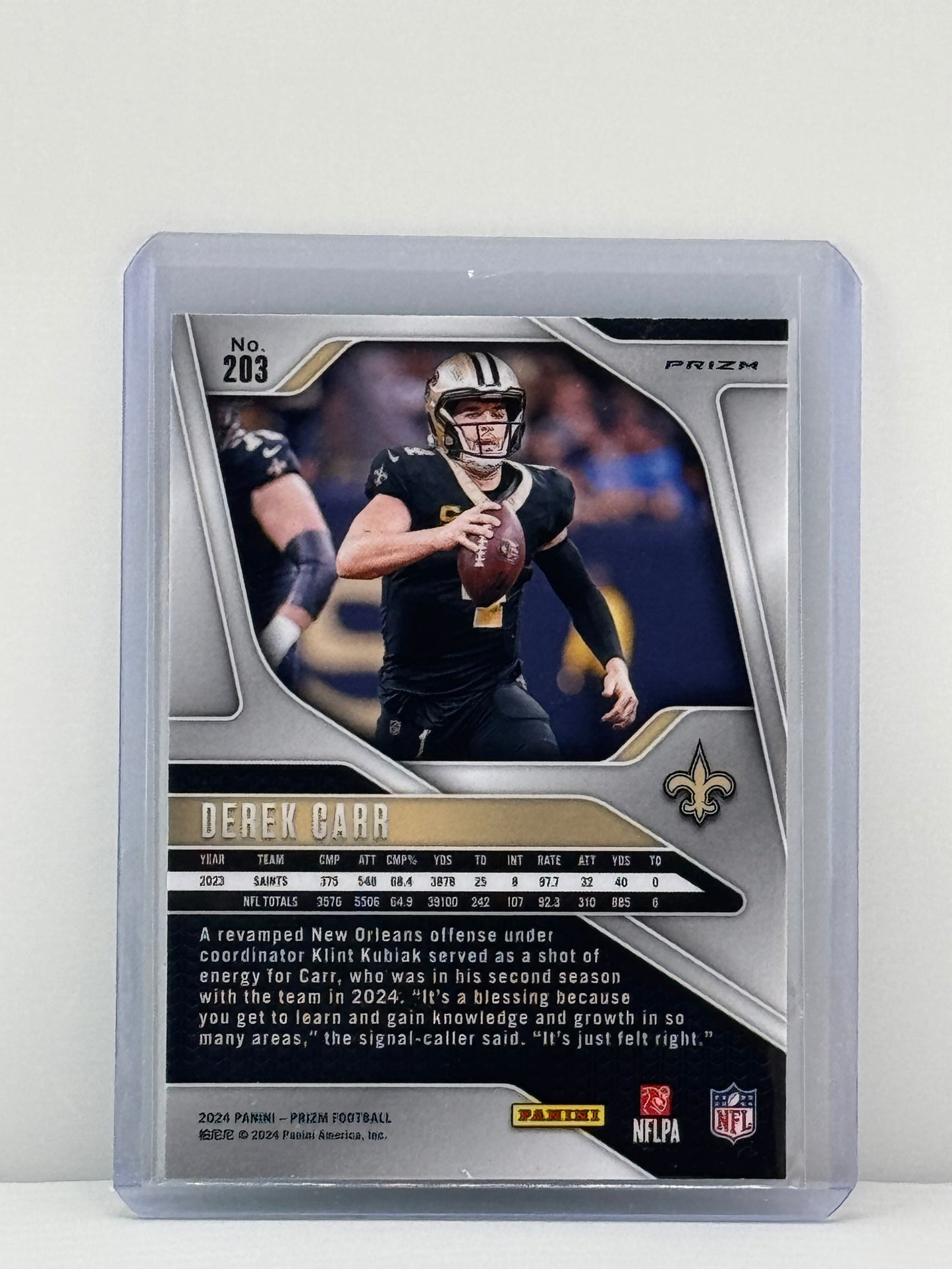 2024 Prizm #203 Derek Carr Neon Green Pulsar Prizm