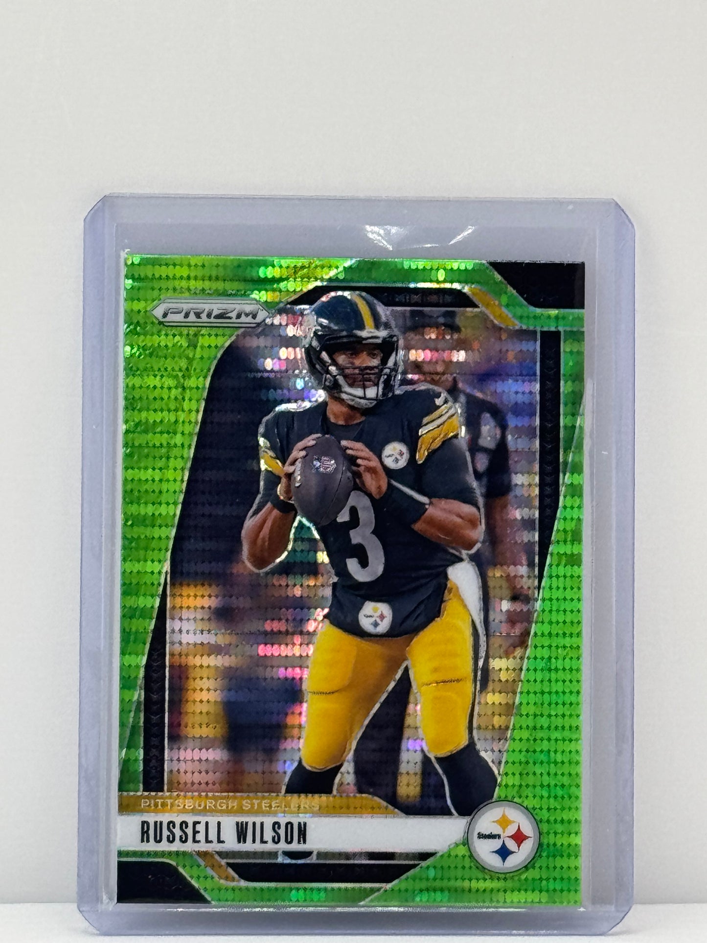 2024 Prizm #240 Russell Wilson Neon Green Pulsar Prizm
