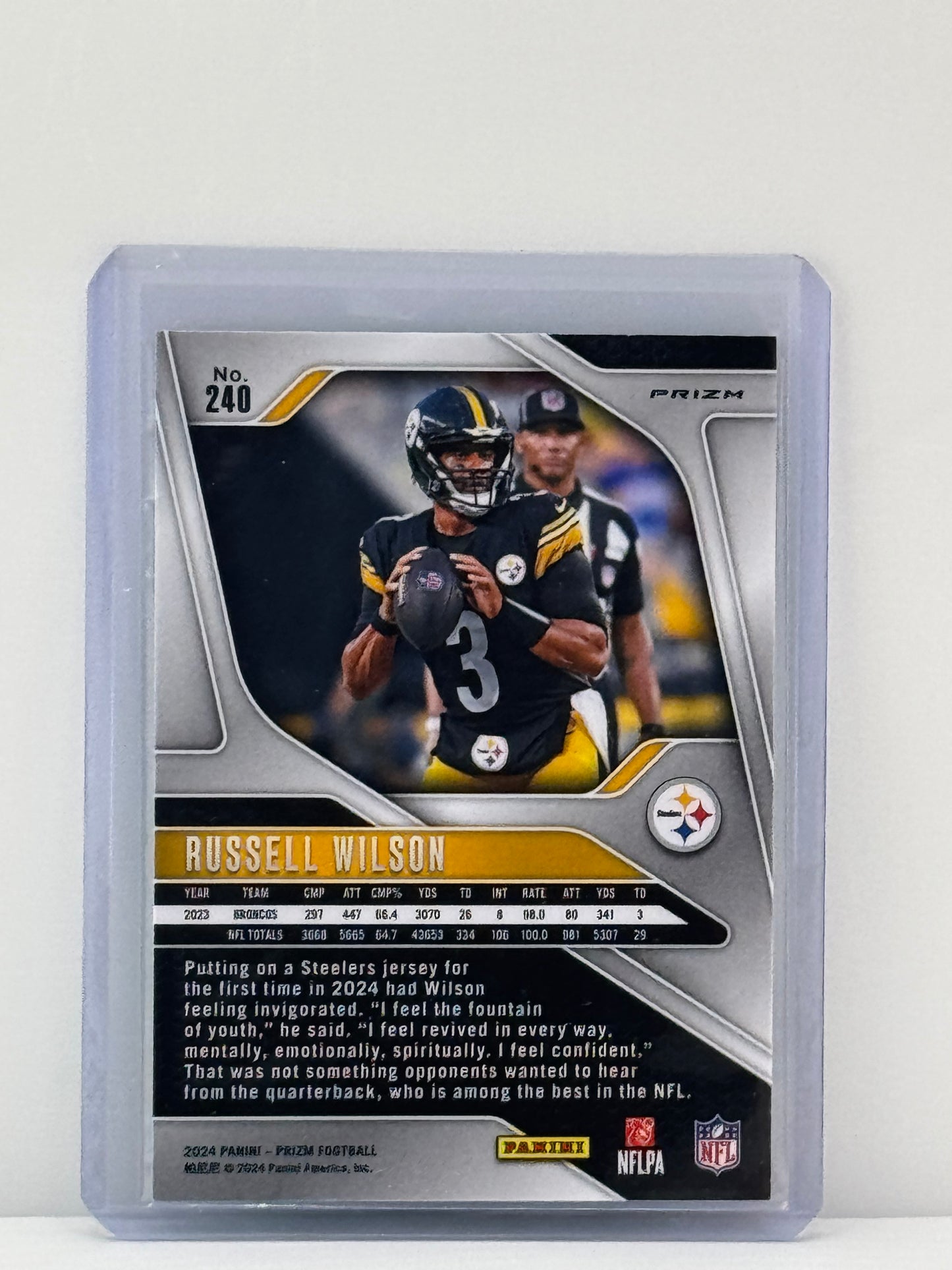 2024 Prizm #240 Russell Wilson Neon Green Pulsar Prizm