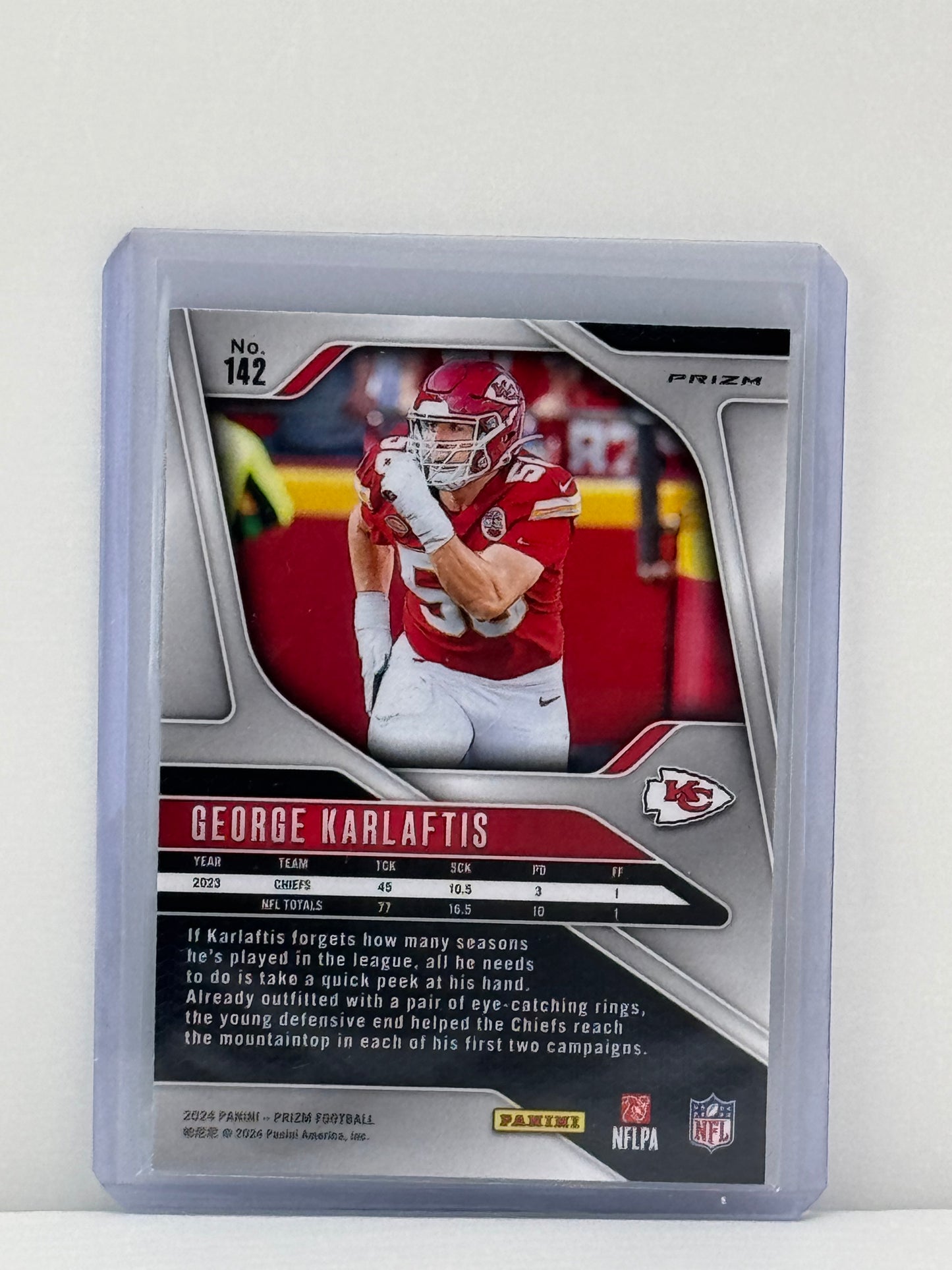 2024 Prizm #142 George Karlaftis Neon Green Pulsar Prizm
