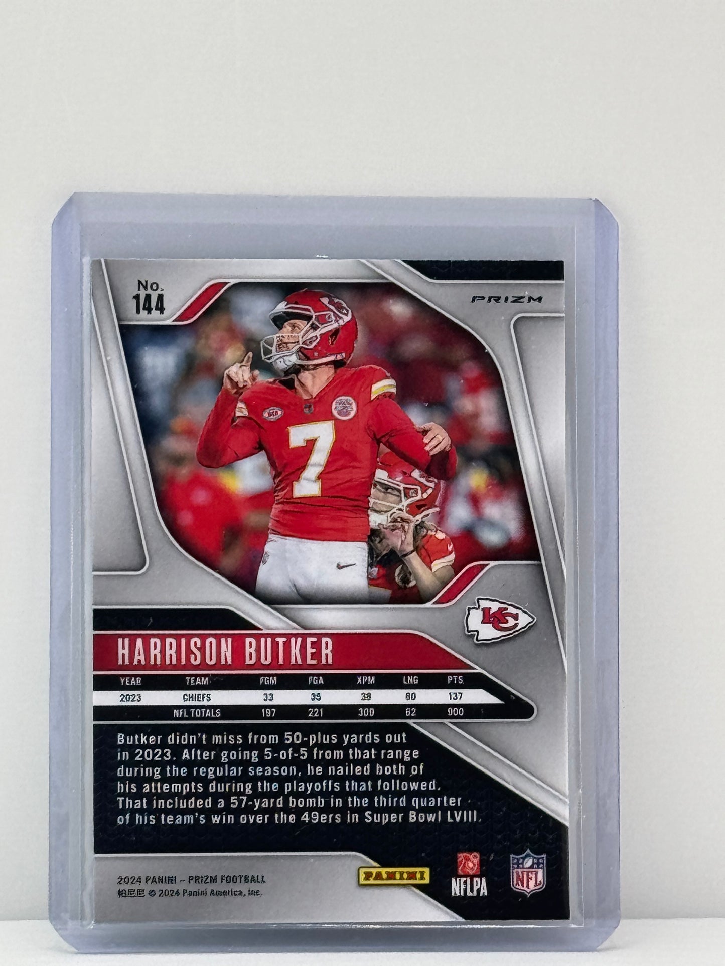 2024 Prizm #144 Harrison Butker Neon Green Pulsar Prizm