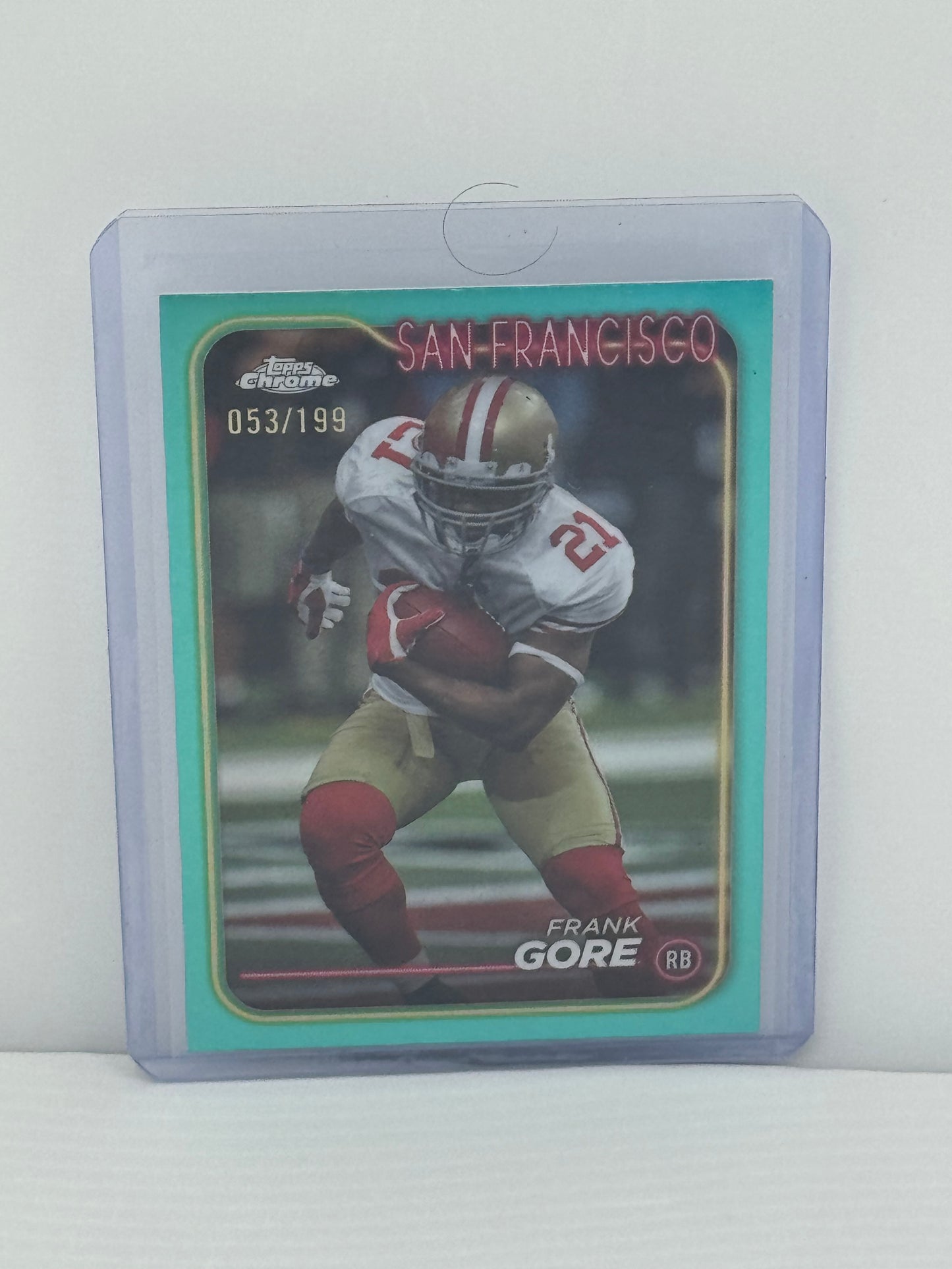 2024 Topps Chrome #179 Frank Gore Teal Refractor 53/199 San Francisco 49ers