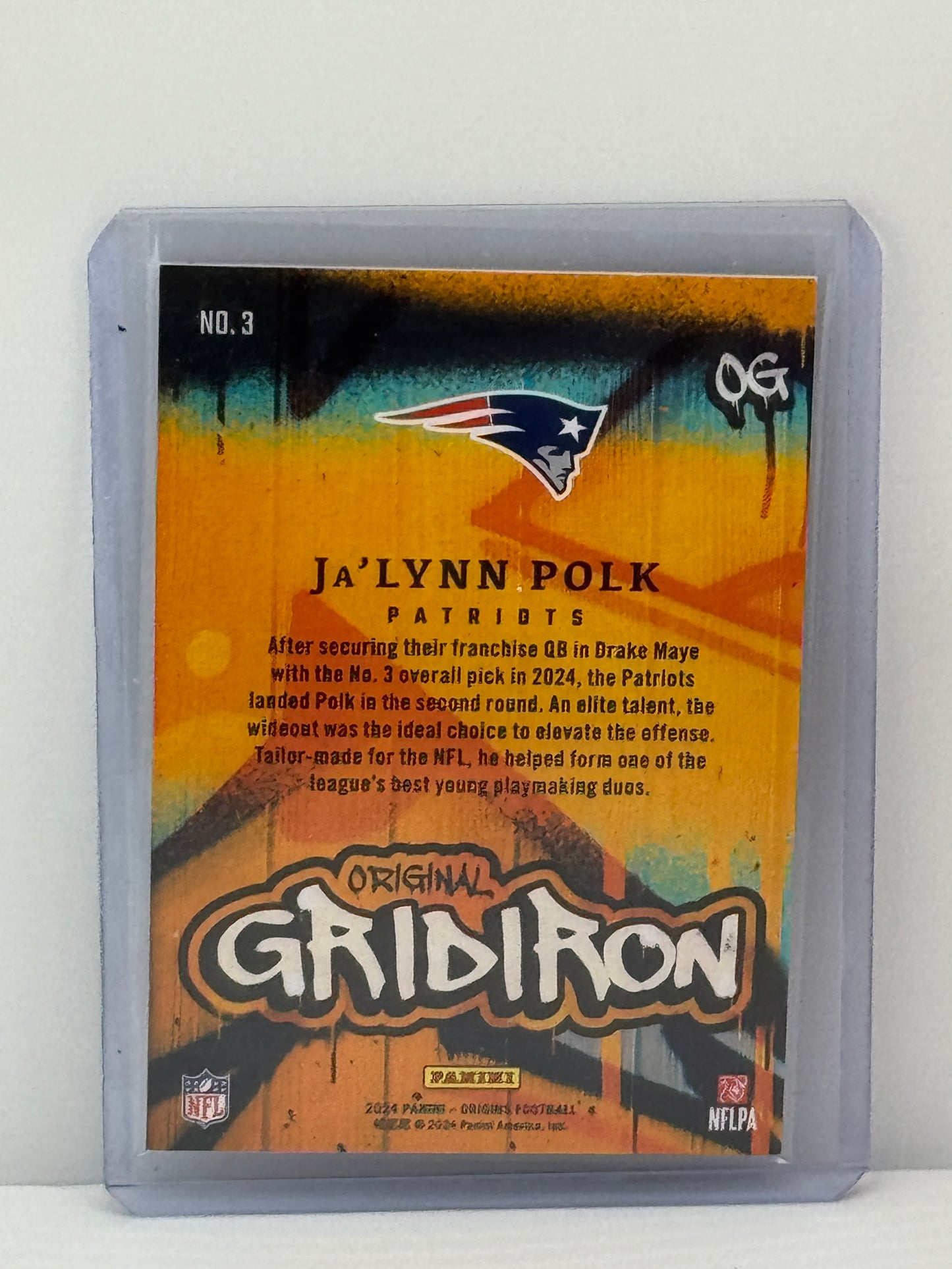 2024 Panini Origins #3 Ja'Lynn Polk Original Gridiron RC New England Patriots