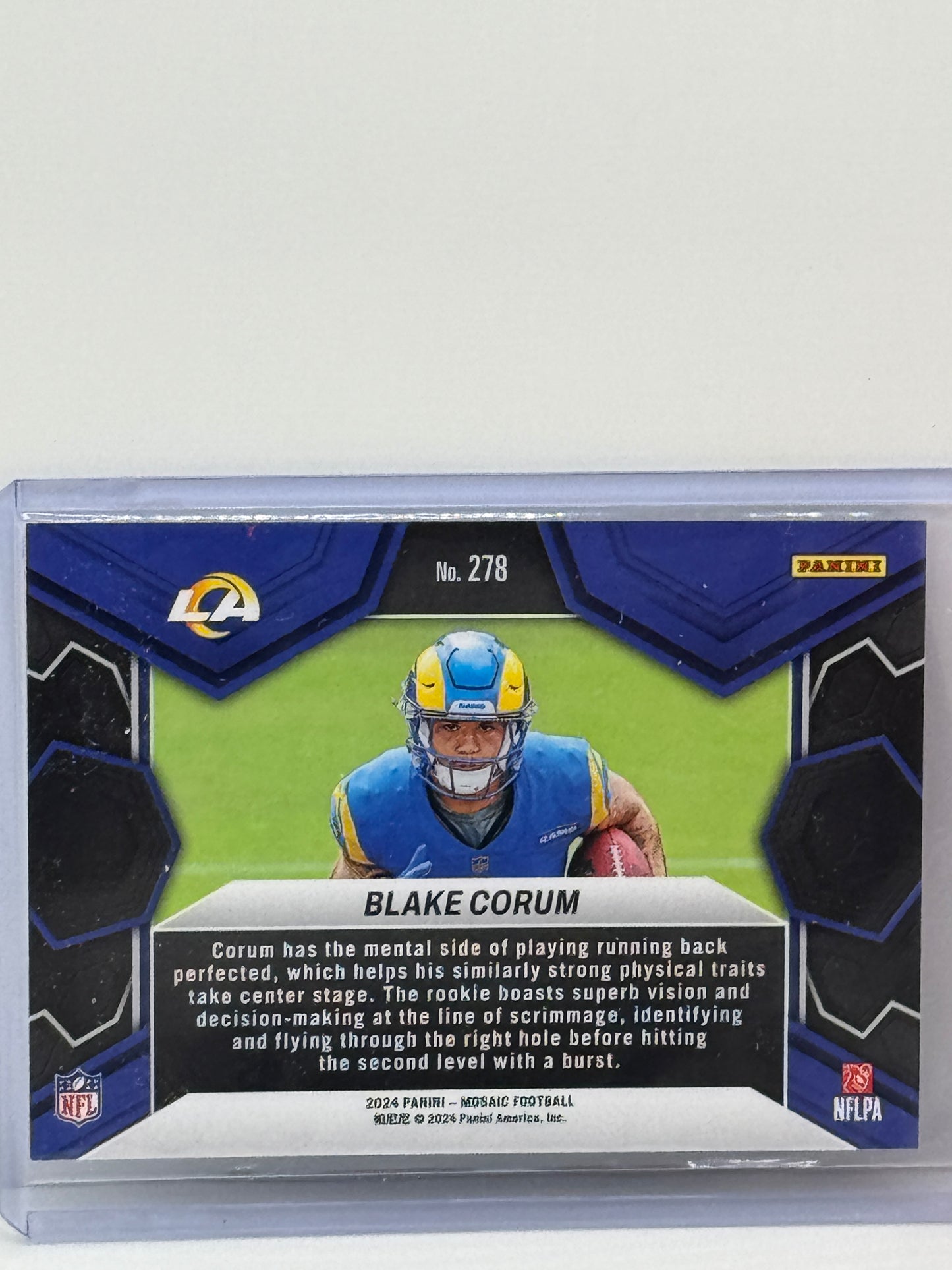 Prizm n.° 308 Blake Corum RC Pulsar verde neón 2024