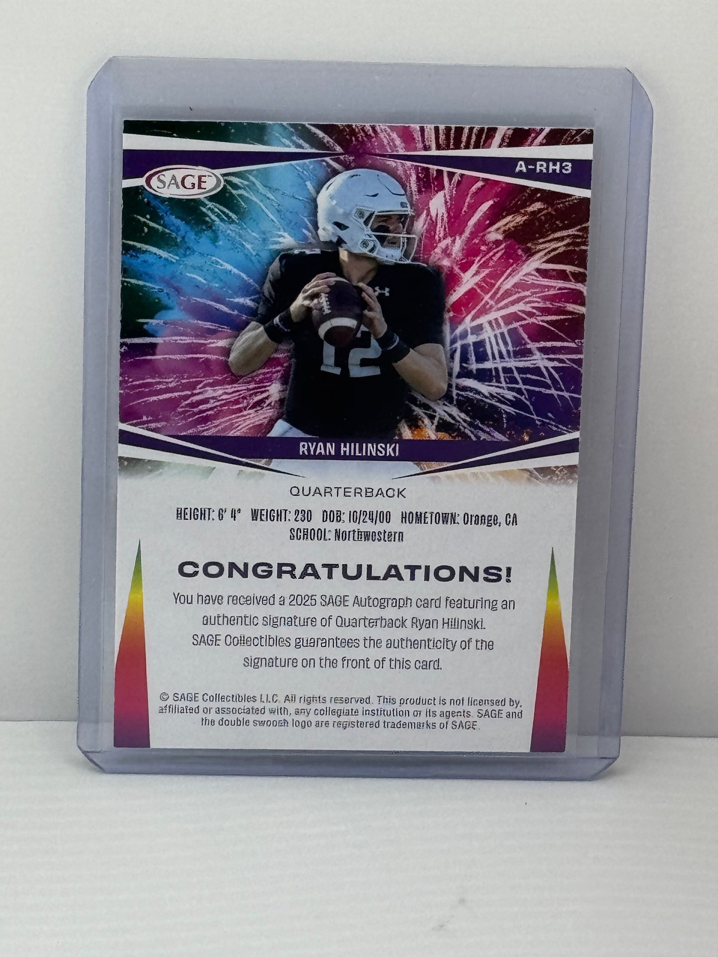 2025 Sage #A-RH3 Ryan Hilinski Auto