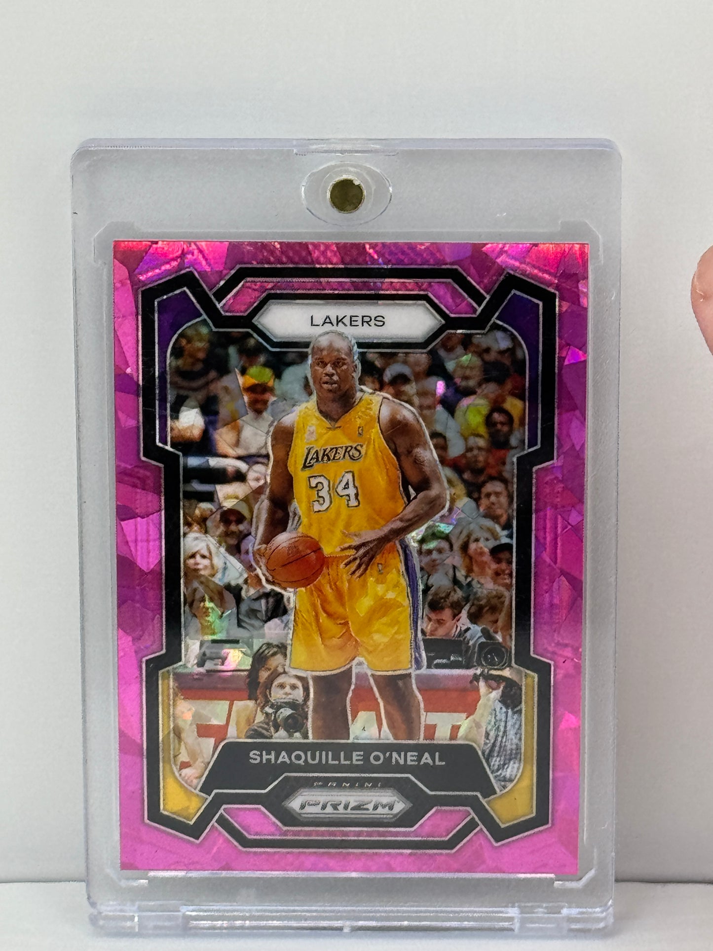 2023-24 Panini Prizm #181 Shaquille O'Neil Pink Cracked Ice Los Angeles Lakers