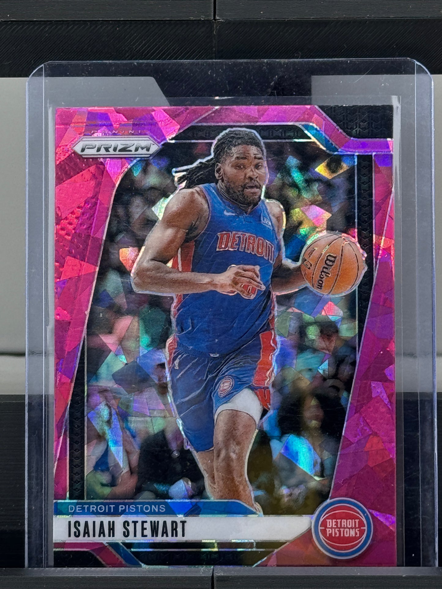 2024-25 Prizm #106 Isaiah Stewart Pink Cracked Ice Prizm Detroit Pistons