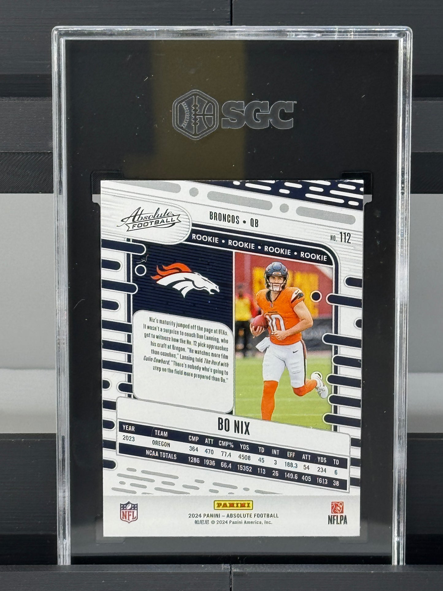 2024 Panini Absolute #112 Bo Nix Retail RC SGC 9.5 Denver Broncos