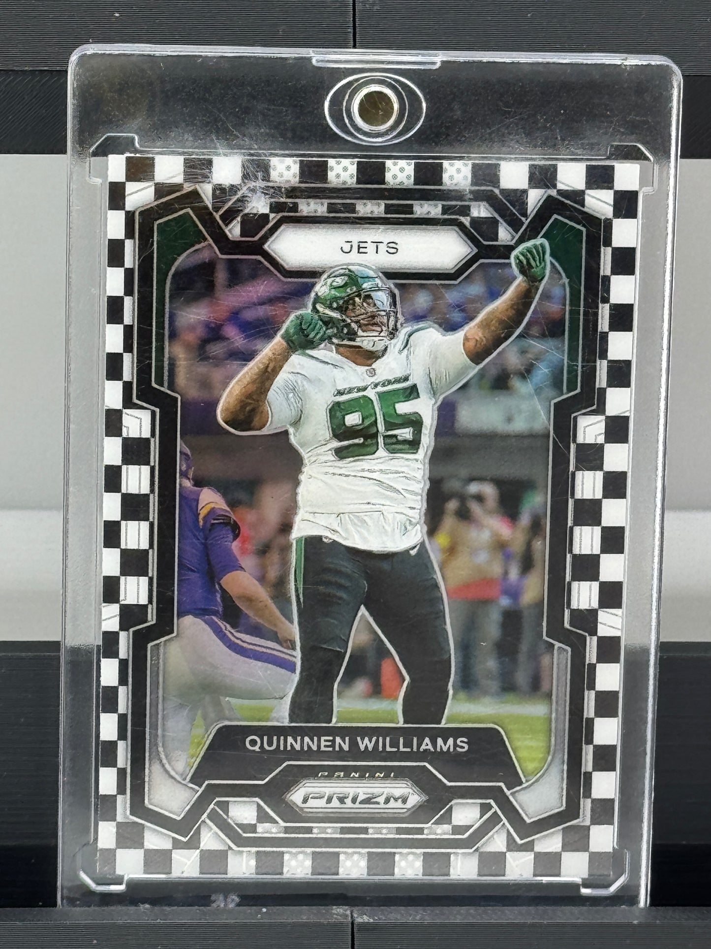 2023 Panini Prizm #234 Quinnen Williams White Black Checkerboard Prizm New York Jets