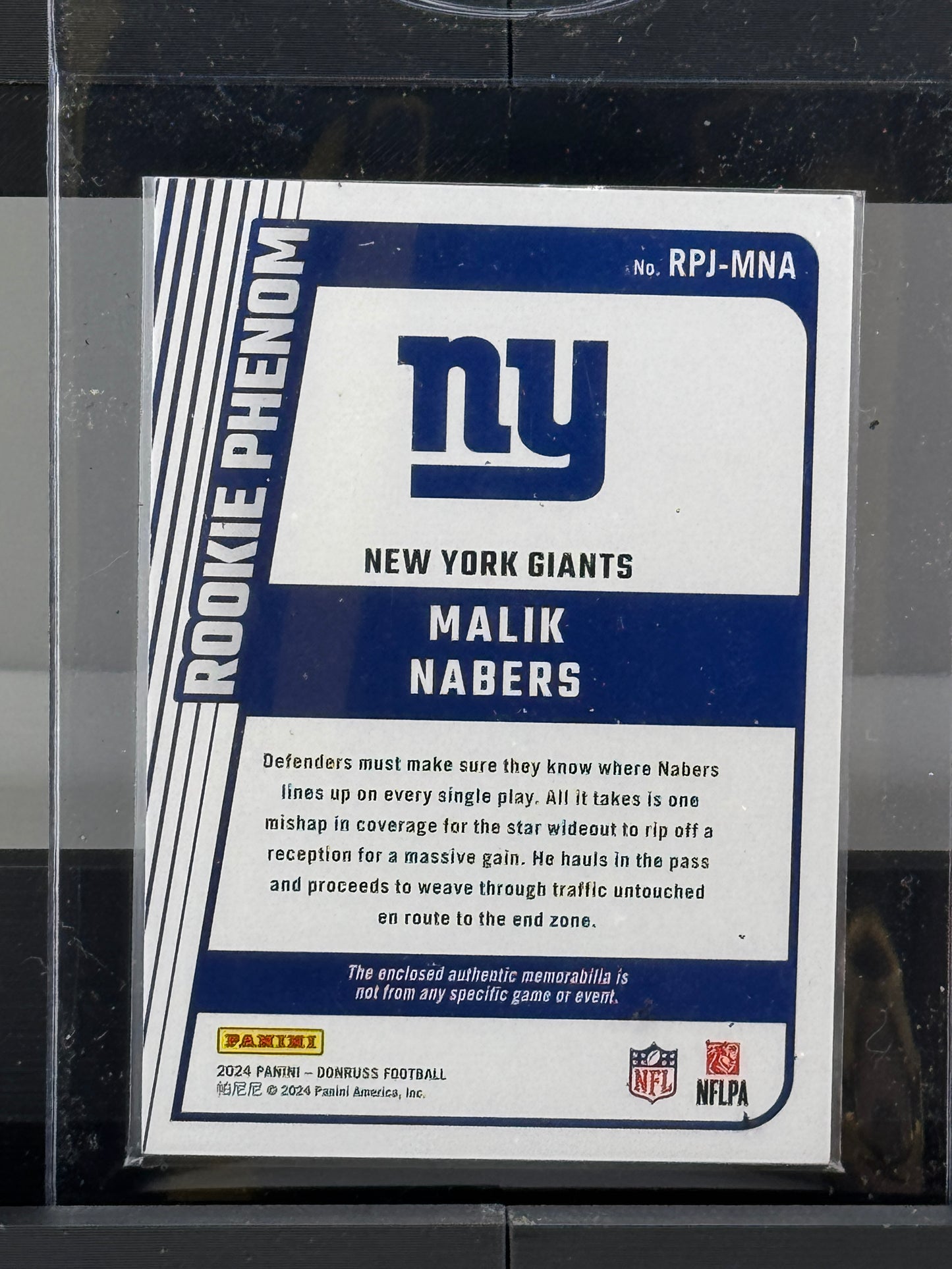 2024 Donruss #RPJ-MNA Malik Nabers Rookie Phenom Patch New York Giants