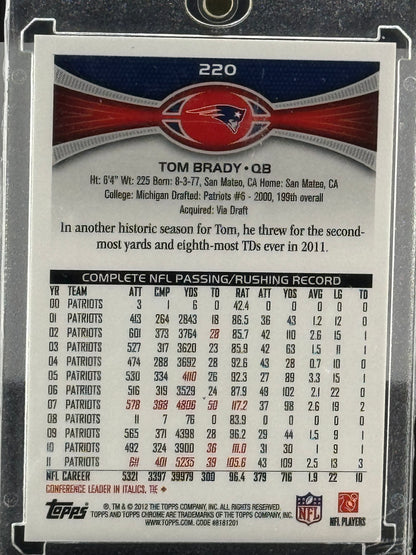 2012 Topps Chrome #220 Tom Brady New England Patriots