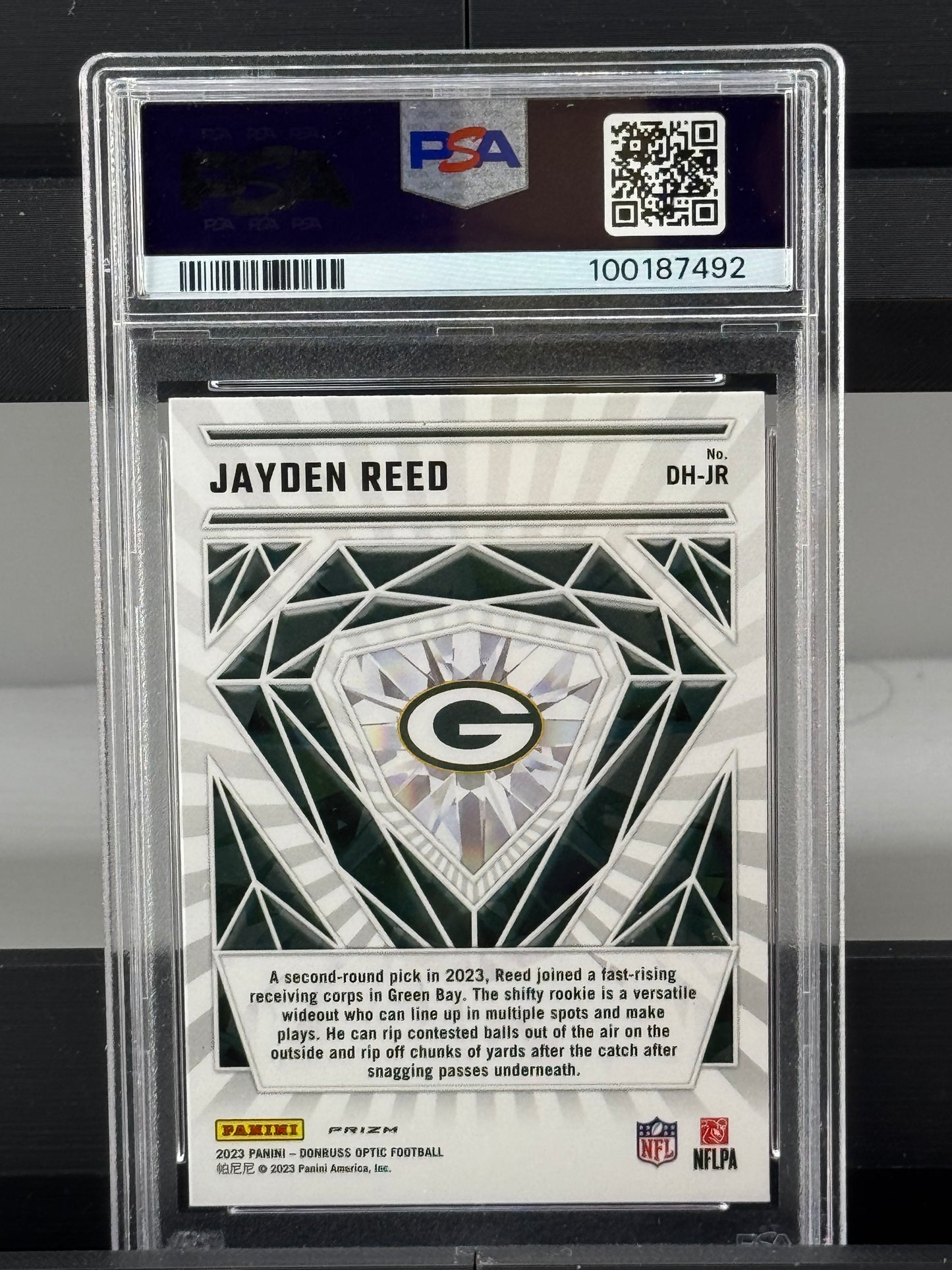 2023 Donruss Optic #DHJR Jayden Reed Diamond Hands PSA 10 Green Bay Packers