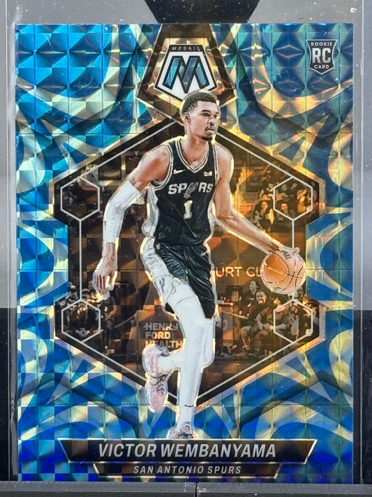 2023-24 Mosaic #238 Victor Wembanyama Blue Reactive Prizm RC San Antonio Spurs