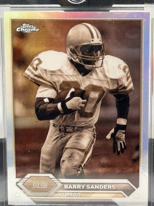 2024 Topps Chrome #9 Barry Sanders Sepia Refractor Detroit Lions