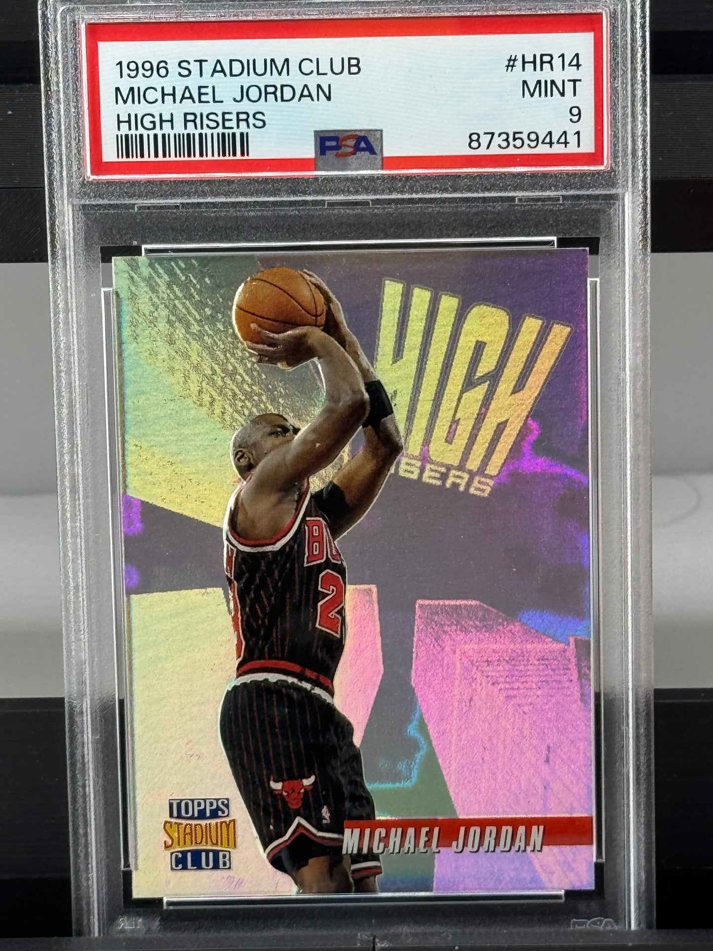 1996 Stadium Club #HR14 Michael Jordan High Risers PSA 9