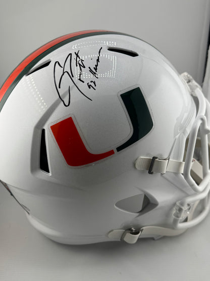 University of Miami UM Hurricanes signed helmet - Gino Torreta (Heisman Trophy Winner) with COA