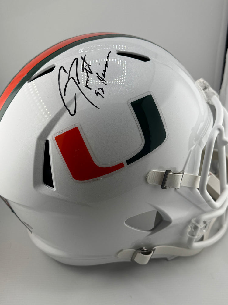 
                        University of Miami UM Hurricanes signed helmet - Gino Torreta (Heisman Trophy Winner) with COA - Rated Rookies
                    
