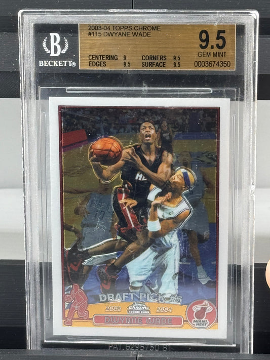 2003-04 Topps Chrome #115 Dwyane Wade RC BGS 9.5 Miami Heat
