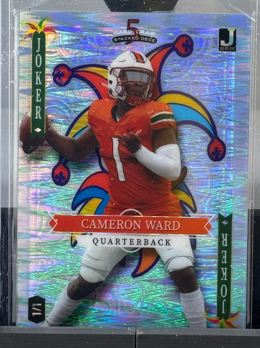 2023 Wild Card 5 Card Draw SD #SD-CW Cameron Ward Joker Seismic 1/1 Miami Hurricanes