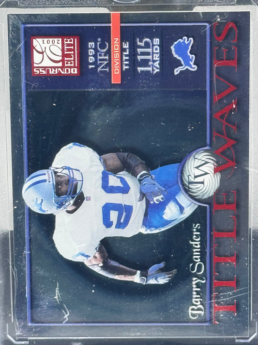 2001 Donruss Elite #TW-22 Barry Sanders Title Waves Detroit Lions