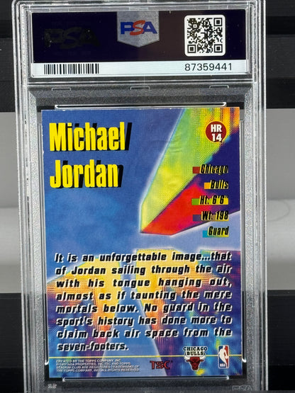 1996 Stadium Club #HR14 Michael Jordan High Risers PSA 9