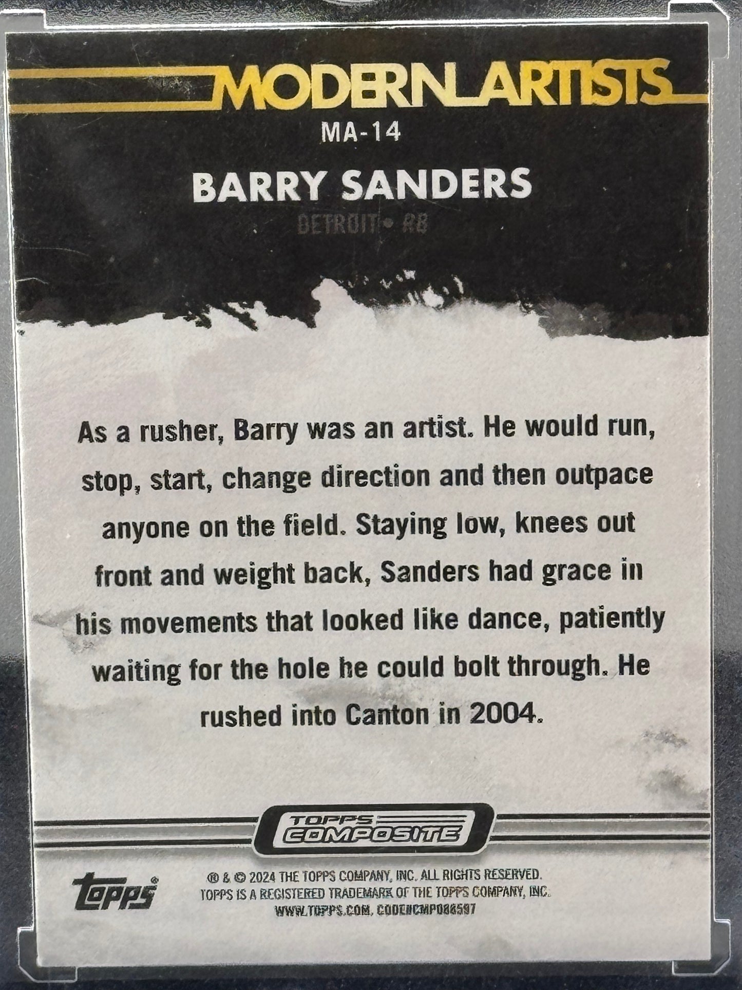 2024 Topps Gallery #MA-14 Barry Sanders Modern Artists Detroit Lions