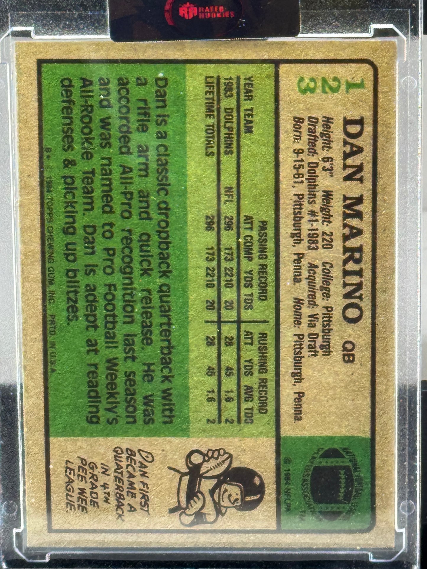 1984 Topps #123 Dan Marino RC Miami Dolphins HOF