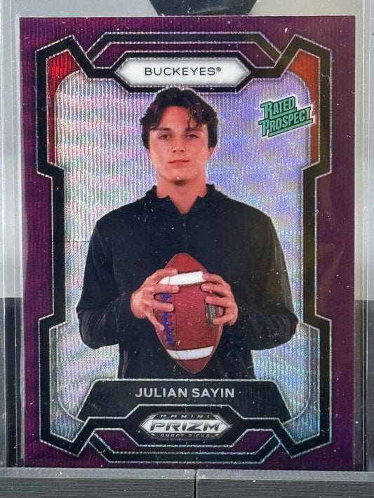 2024 Panini Prizm Draft Picks #193 Julian Sayin Purple Wave RC Ohio State