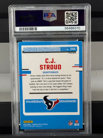 2023 Donruss Optic #244 CJ Stroud Holo Prizm RC PSA 10 Houston Texans