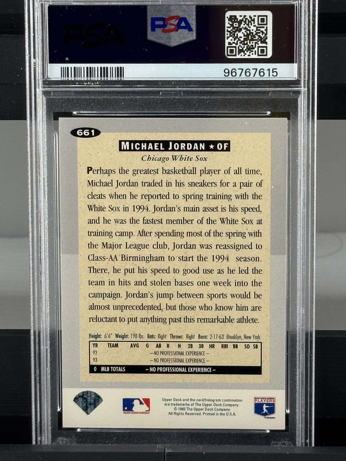1994 Collectors Choice #661 Michael Jordan PSA 9
