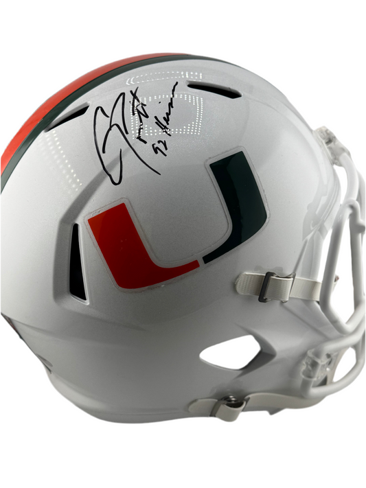 University of Miami UM Hurricanes signed helmet - Gino Torreta (Heisman Trophy Winner) with COA