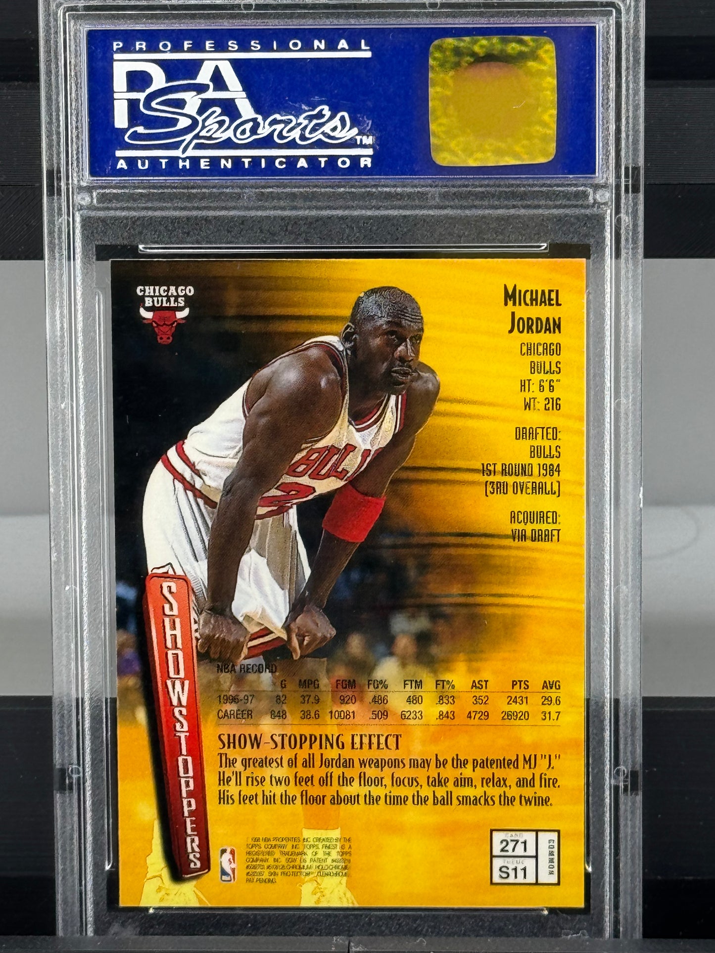 1997 Finest #271 Michael Jordan PSA 10 Chicago Bulls