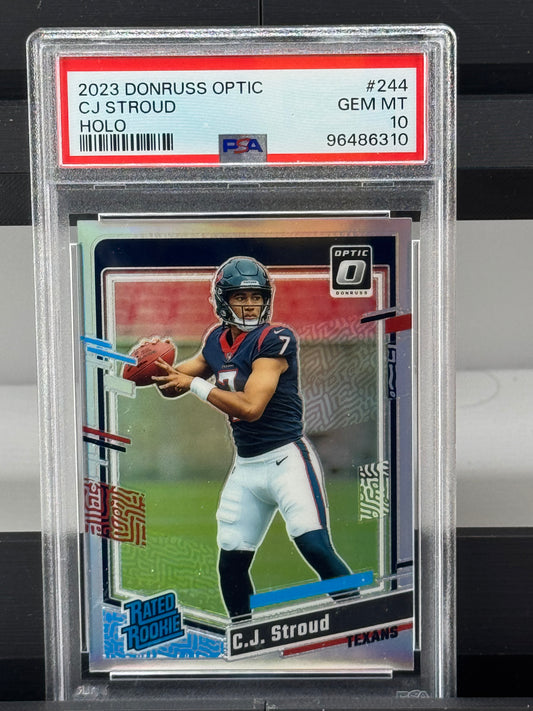 2023 Donruss Optic #244 CJ Stroud Holo Prizm RC PSA 10 Houston Texans