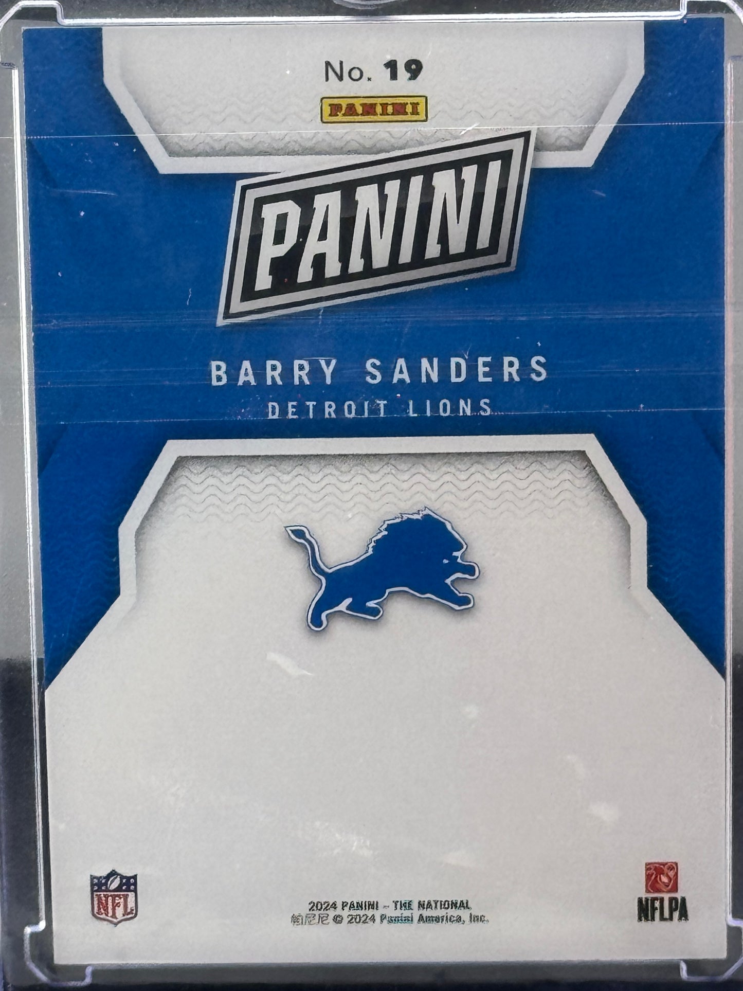 2024 Panini The Nationals #19 Barry Sanders Orange 24/199 Detroit Lions