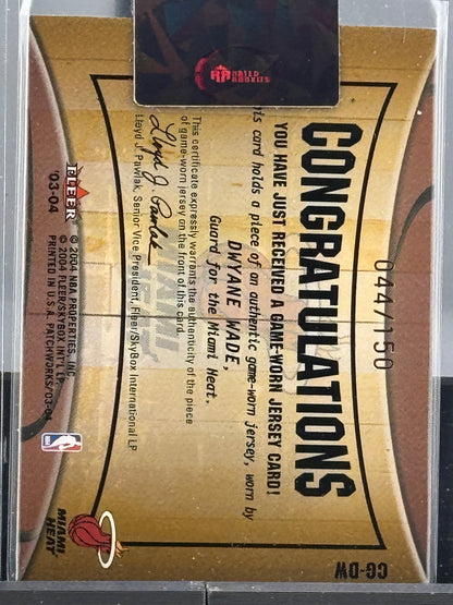2003-04 Fleer Patchworks #CG-DW Dwyane Wade Game Worn Jersey 44/150 Miami Heat