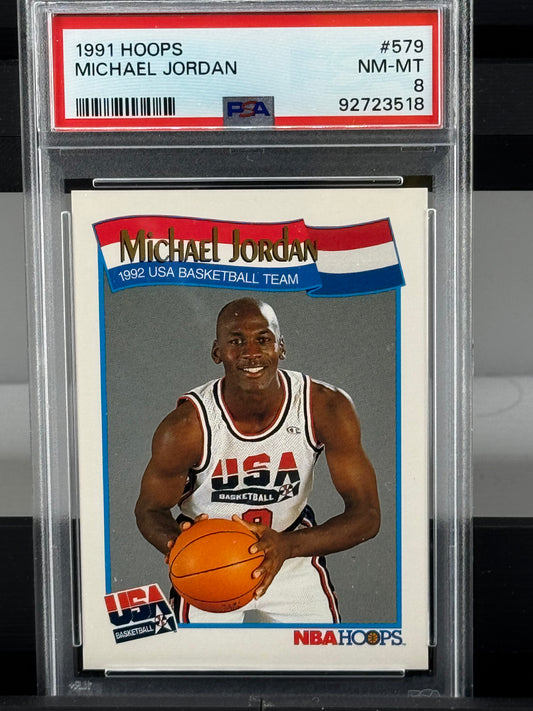 1991 Hoops #579 Michael Jordan PSA 8 Chicago Bulls