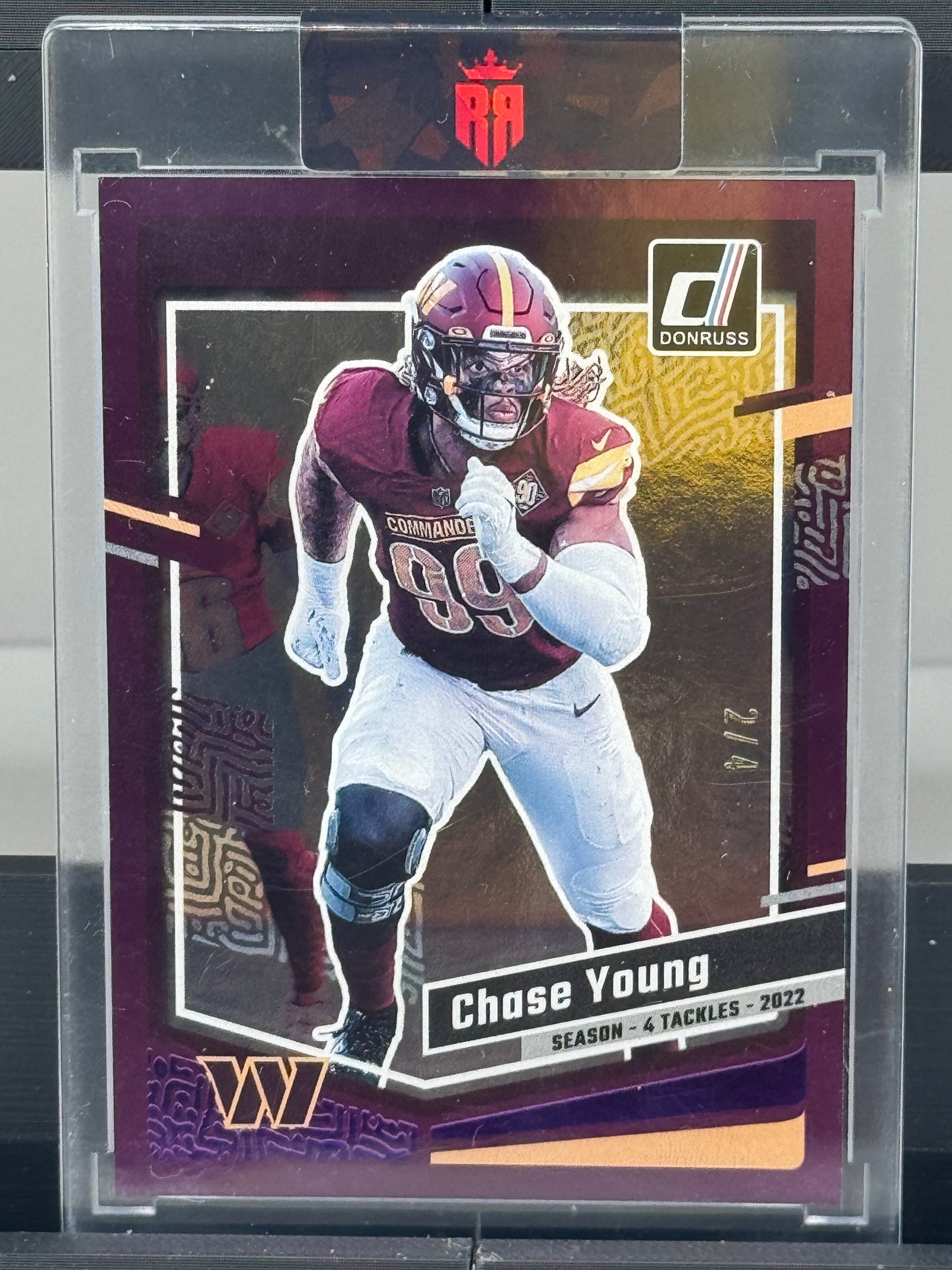 2023 Donruss #293 Chase Young Purple Prizm 2/4 Washington Commanders