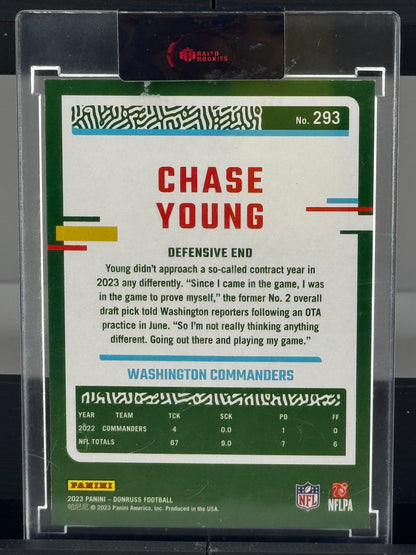 2023 Donruss #293 Chase Young Purple Prizm 2/4 Washington Commanders