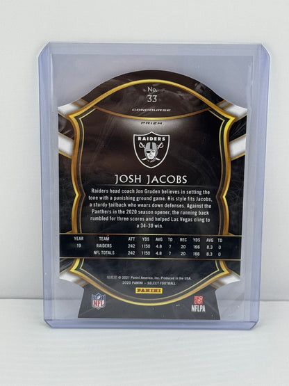 2020 Select Josh Jacobs Purple Die-Cut Prizm Concourse #33
