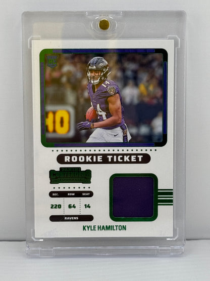 2022 Contenders #RTS-KHA Kyle Hamilton Rookie Ticket Patch