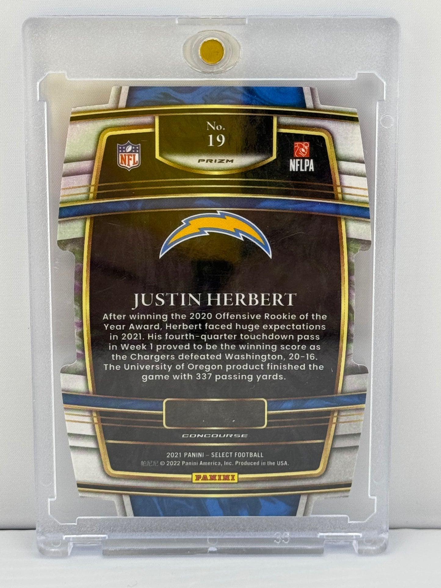 2021 Select #19 Justin Herbert Red White Blue Die-Cut Prizm