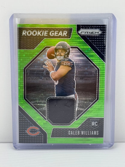2024 Prizm #RG-CWS Caleb Williams Rookie Gear Patch Neon Green Pulsar