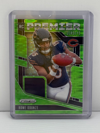 2024 Prizm #RG-ROE Rome Odunze Rookie Gear Patch Neon Green Pulsar
