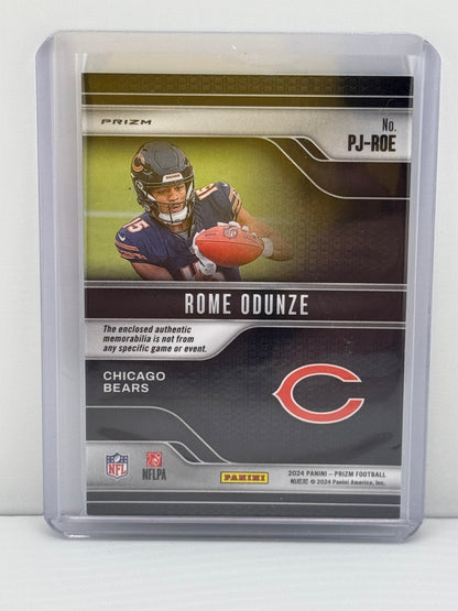 2024 Prizm #RG-ROE Rome Odunze Rookie Gear Patch Neon Green Pulsar
